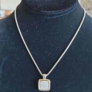 Elegant Gold and Silver Pendant Necklace